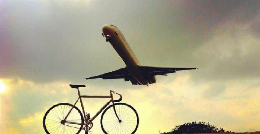 Longo prazo avião e bicicleta