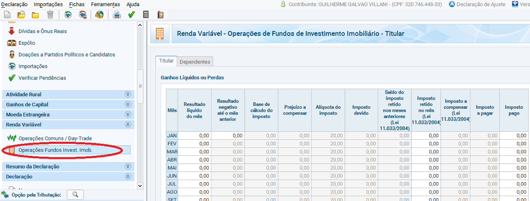 como declarar fundos imobiliários ganhos